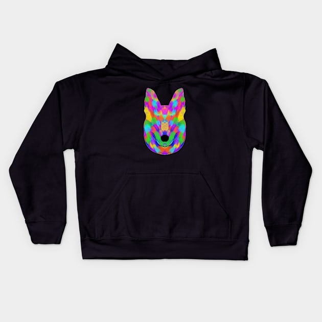 Dogface colorful Kids Hoodie by Ginstore